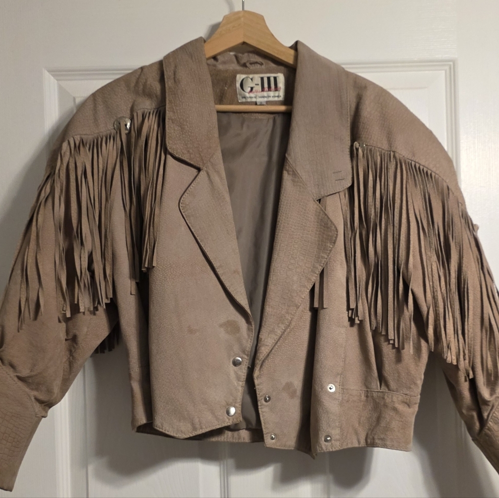 Women's Tan Fringe Jacket